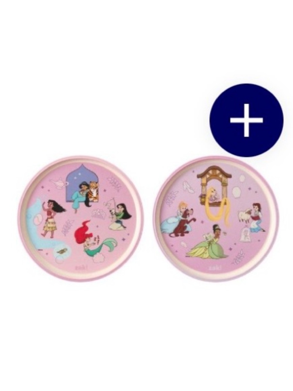 Disney Princess Pink Plates - 2 Pack
